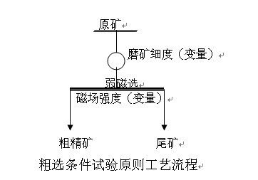 粗選條件試驗原則工藝流程